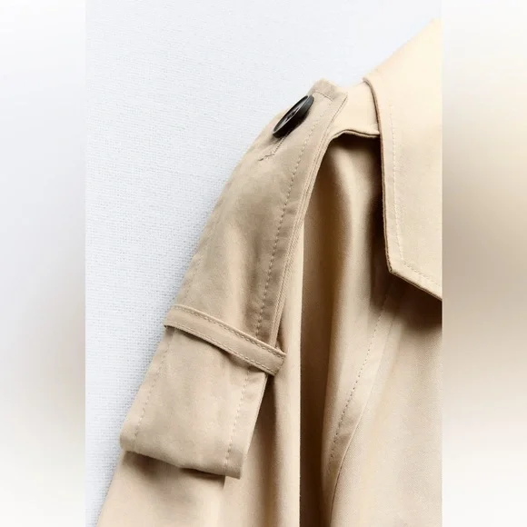 New ZARA Gabardine Trench Coat - Picture 6 of 9